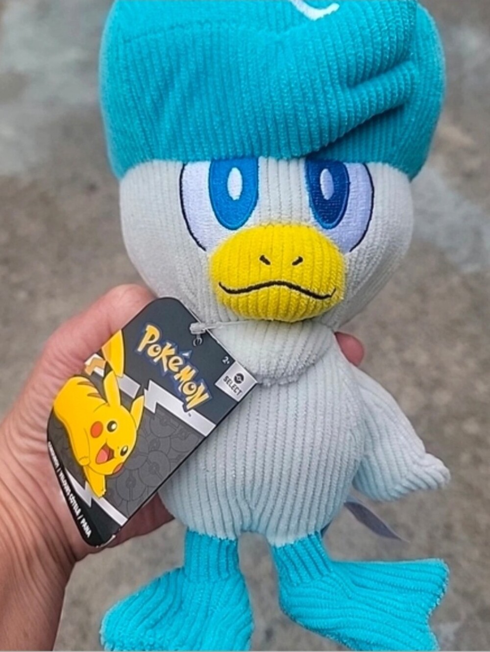 Plush Quaxly Corduroy Duck Plushie Toy - Light Blue & Teal